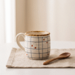 Cherry Grid Ceramic Tea Mug For Modern Tea And Coffee_ring03