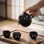 Travel Tea Set With Black Cat Cup_ring05